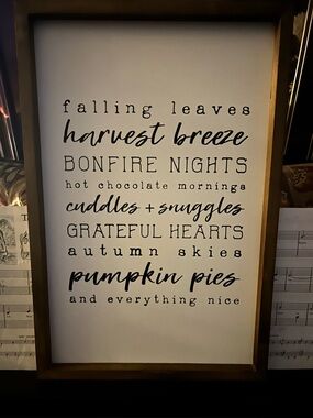 New Decocrated Wood Framed Fall Autumn Wall Hanging Sign Home Decor Decoration